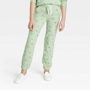 Girls' Waffle Jogger Pants Cat & Jack Sage Green Medium